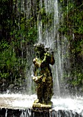 STATUE, WATERFALL, MONTE PALACE TROPICAL GARDEN, MADEIRA