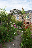 GARDEN IN SUMMER WITH ARCH