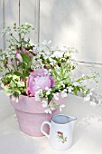 SPRING BOUQUET IN PINK FLOWER POT