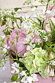 SPRING BOUQUET IN PINK FLOWER POT; DETAIL