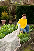 PROTECTING WINTER GREENS FROM FROST WITH FLEECE