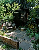 BENCH BY GARDEN SHED