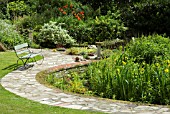 GARDEN SEAT BY POND