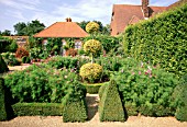 PARTERRE BEDDED OUT WITH COSMOS SENSATION, AT EAST RUSTON OLD VICARGE GARDEN
