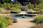 THE WATER FOUNTAIN IN THE PERENNIAL MEADOW GARDEN SCAMPSTON WALLED GARDEN