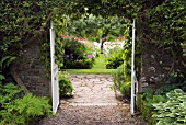 THE ENTRANCE TO THE GARDEN AT PITMUIES HOUSE , FORFAR SCOTLAND