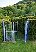 WROUGHT IRON CLASSIC GARDEN GATES, GARDEN ART WITHIN THE MAZE AT DOLGARROG