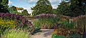 PERENNIALS AND ORNAMENTAL GRASSES IN AUTUMN AT TRENTHAM GARDENS