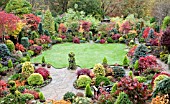 AUTUMN GARDEN AROUND PATIO AND LAWN AT FOUR SEASONS GARDEN