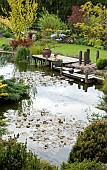 Pond with decking