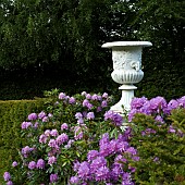 Enormous Cast Iron Urn on plinth Garden Art