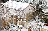 Garden View of Heavy snow fall