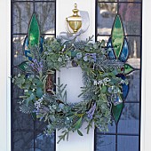 Christmas wreath on front door