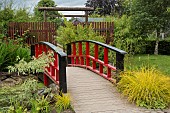 Japenese red lacquer footbridge