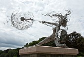 Stainless Steel sculpture of Fairy blowing a dandelion clock