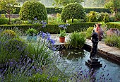 Classic statue and fountain formal canal water feature