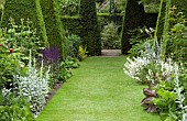 Yew Walk garden with wide grass path