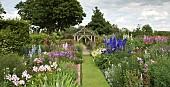 Twin borders of many colours and varieties of herbaceous perrenials