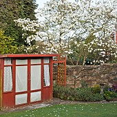 Summerhouse white blossom tree