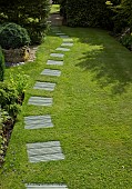 Step stone in lawn