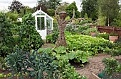 Kitchen Garden with willow figure at Trentham Gardens (NGS) Staffordshire in August