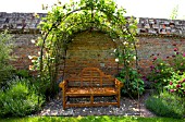 LUTYENS SEAT IN ROSE ARBOUR