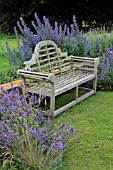 A LUTYENS SEAT AT NARBOROUGH HALL GARDENS