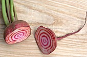 BEETROOT CHIOGGIA CUT IN HALF TO SHOW RINGS