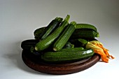 COURGETTE AND ZUCCHINI WITH FLOWER ON PLATE