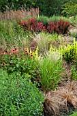 JOHNS GARDEN AT ASHWOOD NURSERIES,  GRASSES WITH SHRUBS AND PERENNIALS