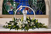 CHRISTMAS CHURCH FLOWER ARRANGEMENT