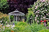 ROSA CONSTANCE SPRY  ROSE  WITH GARDEN PAVILION. DESIGN: MARIANNE AND DETLEF LUEDKE