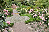 ROSE GARDEN WITH GRANITE FOUNTAIN AND HALF STANDARD ROSES