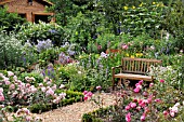 ROSE GARDEN WITH BENCH. DESIGN: MARIANNE AND DETLEF LUEDKE