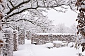 SNOWY GARDEN WITH SEATING AREA