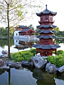 PAGODA, CHINESE GARDEN, ERHOLUNGSPARK MARZAHN, GERMANY