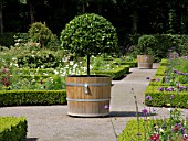 GARDEN AT THE ORANGERY, BENRATH PALACE, DUESSELDORF, GERMANY