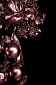 CHRISTMAS DECORATION,  SEPIA BROWN DARK WITH BLACK BACKGROUND