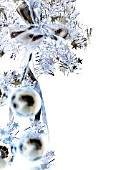CHRISTMAS DECORATION,  BLUE WITH WHITE BACKGROUND