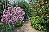 VISITORS WALK THROUGH THE GARDENS OF RHS HYDE HALL