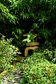 SCENE IN JAPANESE GARDEN AT STAPEHILL ABBEY,  DORSET,  SEPTEMBER