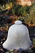 GLASS CLOCHE COVERED WITH FROST
