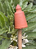 TERRACOTTA SHIELD ON BAMBOO CANE AGAINST EYE DAMAGE