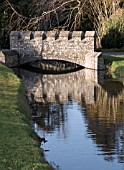 BRIDGE AT WEST DEAN GARDENS,  RIVER LAVANT,  JANUARY