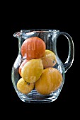 CITRUS FRUIT IN GLASS JUG,  GRAPEFRUIT,  LEMON,  ORANGE