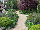 GRAVEL PATH LINED WITH CAMOMILE AND VEGETABLES