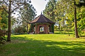 VISTA TOWARDS THE  GAZEBO AT BODENHAM ARBORETUM WORCESTERSHIRE